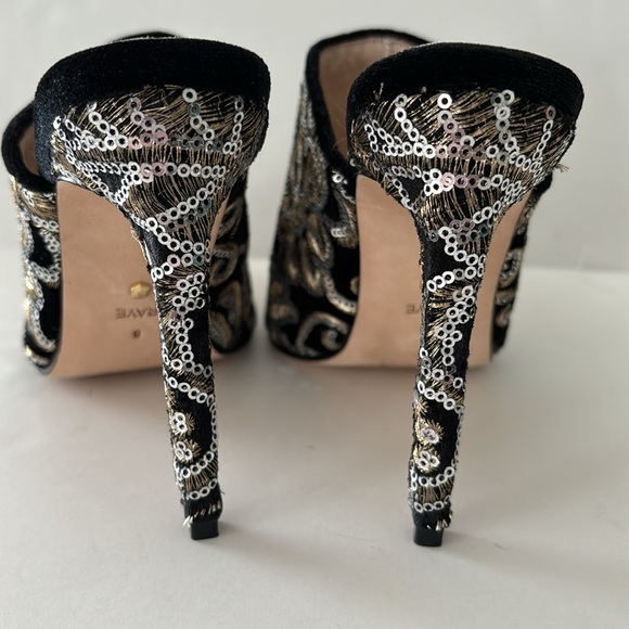 Raye Logan Mule in Black Brocade and Dust Bag - Picture 5 of 15